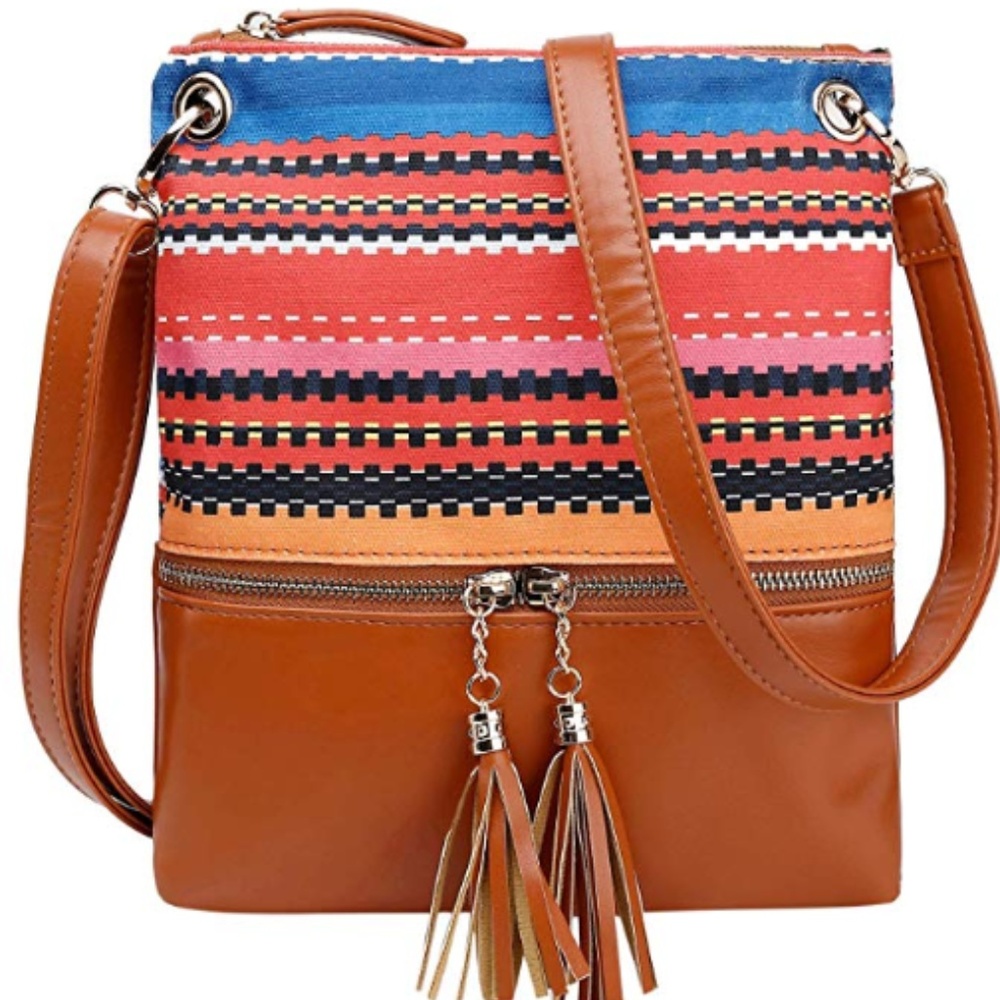 LOUKADIA Boho Fringe Cross-Body Bag